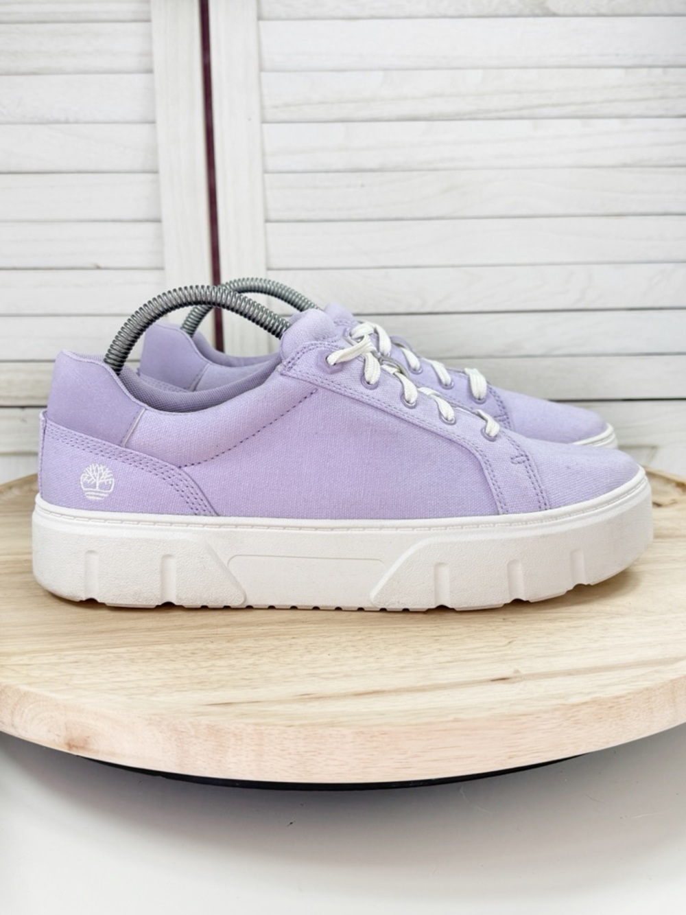 Timberland Laurel Court Low Lace Up Canvas Sneakers Lilac‎ Purple Women 9.5